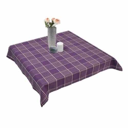 Trend Check damask tablecloth in purple from Engholm