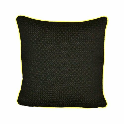 Black cushion cover with neon piping