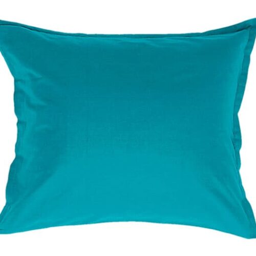 Cotton pillowcase in turquoise