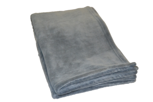 Fleece plaid i farven grå
