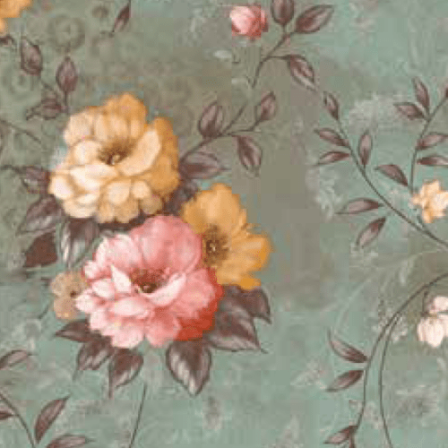 Large-flowered Oilcloth in green