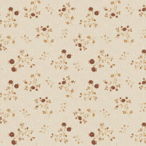 Voksdug - EVORA- Enfarvet blomster - Beige - 140 cm - 20m pr. rulle