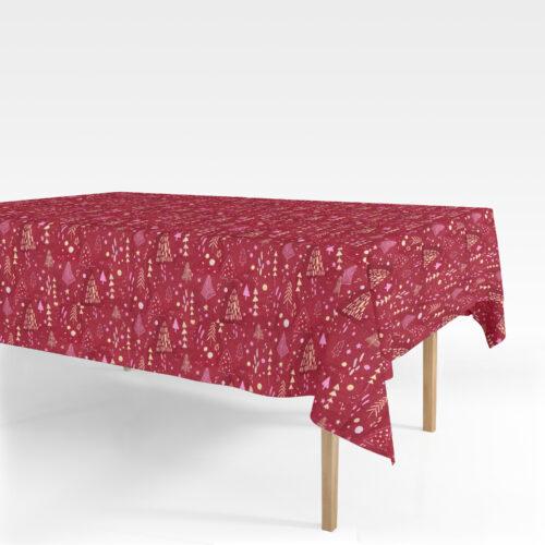 Tekstildug med Antiskrid - Bruges - Rød - JUL - 140 cm