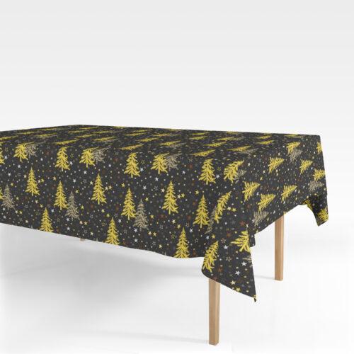 Tekstildug med Antiskrid - Groningen - Sort - JUL - 140 cm