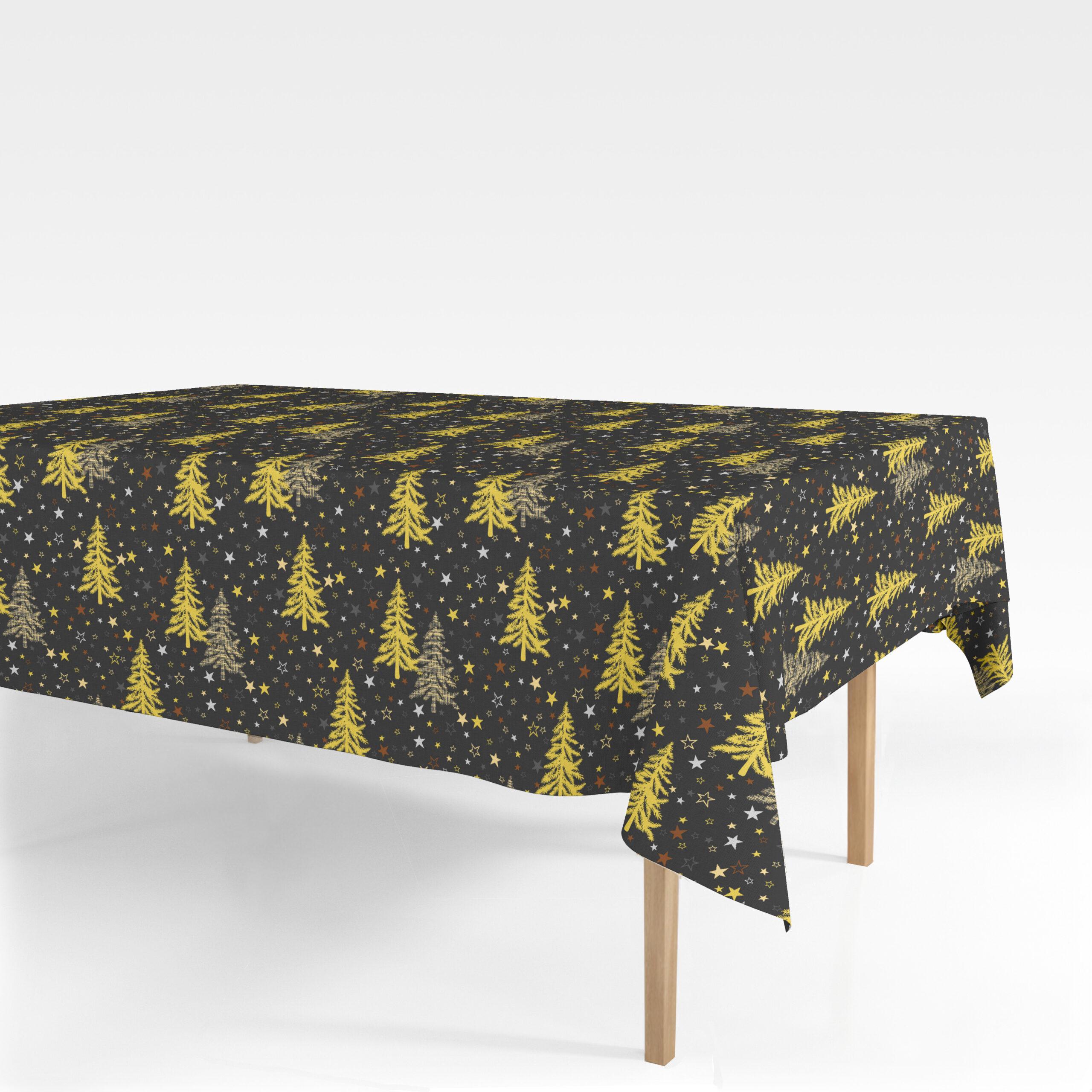 Tekstildug med Antiskrid - Groningen - Sort - JUL - 140 cm