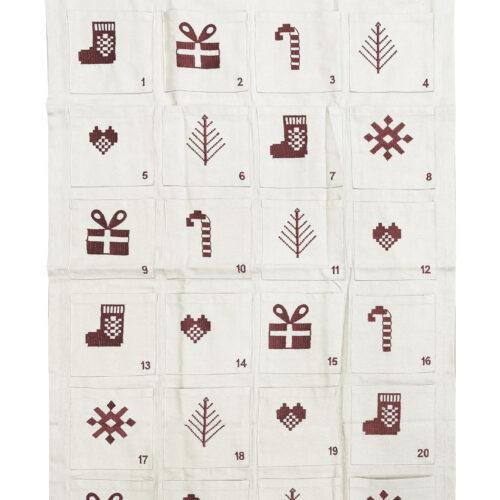 BRODERET JULEKALENDER - JULIA - RØD